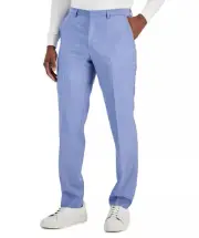 Hugo Boss Men's Modern-Fit Superflex Wool Dress Pants Pastel Blue 36 x32