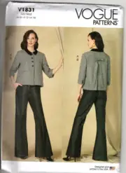 Vogue V8131 Misses 8 to 16 Suit Jacket and Pants Set Uncut Sewing Pattern