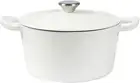 Enameled Cast Iron Dutch Oven 4L Pot with Lid Kitchen Cookware White, 4.2 Quart