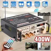 HiFi Bluetooth Power Amplifier Stereo 2CH USB Home Bar Speakers Theater System