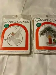 2 Christmas canvas capers from Leisure Arts Shimmer-ring Angel, Candle ornament