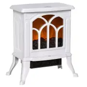 HOMCOM 17" Freestanding Electric Fireplace Stove, Fire Place Heater with Realist