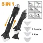 5-in-1 Caulk Removal Tool Kit Silicone Scraper Sealant Finisher Grout Cleaner