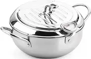 Soup Pot Oil Fryer Stainless Steel Oil Fryer Tianfuluo Household Double Bottom Electromagnetic Oven Gas Stove Small Fryer