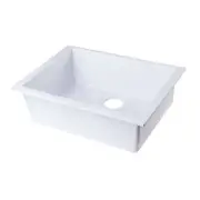 ALFI AB2420UM-W Single Bowl Undermount Kitchen Sink, White