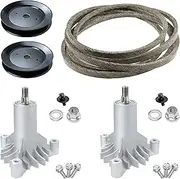 42 Inch Mower Parts Deck Rebuild Kit Fits for AYP Craftsman Poulan Husqvarna with 130794 Heavy Duty Spindles,2 Pulleys 173436, 95" Deck Belt 144959
