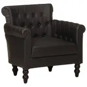 vidaXL Armchair Black Real Goat Leather Single Sofa Living Room Furniture