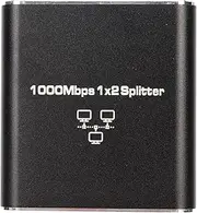 Ethernet Port Splitter, Ethernet Splitter 1 to 2 Ethernet Cable Splitter 1 in 2 Out 1000Mbps Ethernet Splitter RJ45 Network Port 1 to 2 Port Aluminum Alloy Gigabit Network Switch