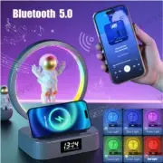 Floating Astronaut Night Light Portable Bluetooth Speaker Wireless Charge Clock
