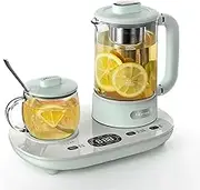 BEAR 2-in-1 Health Pot, Electric Kettle with Cup Warmer, Glass Kettle for Coffee Tea with Infuser, 9.5H Pre-set, 55-100℃ Temperature Control, 300ml & 600ml (Chinese Panel with English Manual)