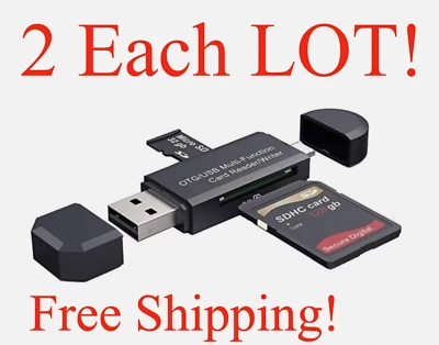 ​2 Each Micro USB OTG/USB 2.0 Card Reader Adapter SD/Micro SD Memory Card Reader