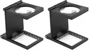 10X 28mm Mini Three-Folding 10X Magnifier Zinc Alloy Magnifier Magnifying Glass with Scale for Textile Optical Jewelry Tool 2