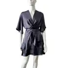 Sheike Short Sleeve Grey Mini Dress 16 Catch and Kiss