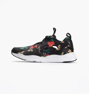 南 現 REEBOK FURYLITE SR V63574 黑 小碎花 彈性繩 透氣 休閒 健走 慢跑鞋