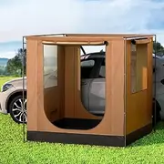 Weisshorn Pop Up Beach Tent, SUV Car Camping Tents Portable Side Awning Shade Shelter, Easy Instant Setup Privacy Change Room Lightweight Sun Protection Outdoor Fishing Family Picnic Brown
