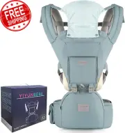 Baby Carriers for All Seasons, 3-In-1 Baby Wrap Carrier with Hip Seat, Baby Carr