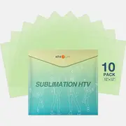 Clear Sublimation HTV for Light Fabric - 12" x 12" 10 Pack, Glossy