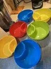 SET 6 CHIP & DIP BOWLS ASSORTED COLORS