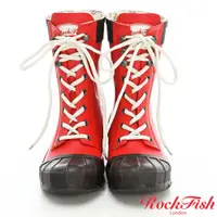 在飛比找蝦皮購物優惠-英國品牌 Rockfish 雨靴 中性帥氣風短筒綁帶雨靴 磚