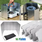 16 Plate Aluminium Alloy Camping BBQ COOK Stove Foldable Wind shield Screen