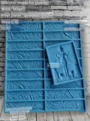 Mold for tiles, decorative artificial stone Milan+Ishtar panels Silicone soft