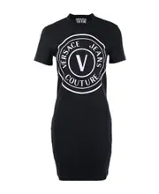 logo-print T-shirt minidress XS Black
