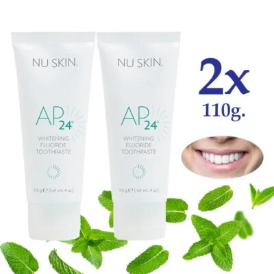 2X Whitening Fluoride Toothpaste AP 24® Prevents plaque bad breath yellow teeth