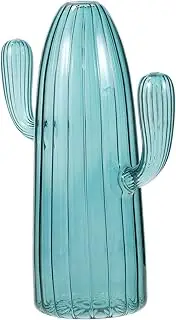 Ipetboom Elegant Cactus Glass Vase Modern Decorative Centerpiece for Home Office Weddings Aesthetic Flower Holder for Stylish Desktop Decor