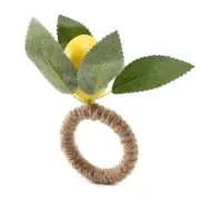 Lemon Leaf Serviette Holder Yellow Napkin Buckle for Christmas Home Gathering