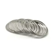 Silver Color Steel Wire - Beading Bracelet Loops 5.5-6cm Round Metal Wires 30Pcs