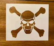 Skull Crossbones Reusable 10 MIL Laser Cut Mylar Stencil Painting Art Supplies