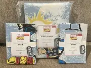 Pottery Barn Kids Glow-in-the-Dark Marvel Heroes Full/Queen Duvet Cover & Shams