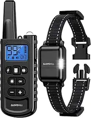slopehill Dog Training Collar with Remote, Electronic Dog Shock Collar with Beep, Vibration, Shock, Light and Keypad Lock Mode, Waterproof Electric Dog Collar Set for Small Medium Large Dogs