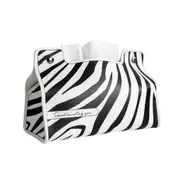 Black White Zebra Pattern Napkin Holder Household Living Room Dining Room Creative Leather Car Desktop Storage Tissue Box