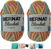 Big Ball Blanket Yarn Bundle by Bernat Plus 6Patterns Bulky 0.5 ball Oz 220 yard