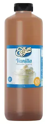 VANILLA EDLYN FLAVOUR TOPPING SYRUP 1L Bottle Thick Shake Milkshakes /Sundaes