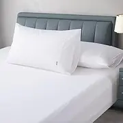 Luxton 1000TC Egyptian Cotton Fitted Sheet Set King Size White Color 40cm Deep Pocket Breathable Cotton Sateen Combo Fitted Sheet 3PCS Set NO Flat Sheet (King Size, White)