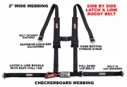 POLARIS RZR 570 2" SEAT BELT NEW HARNESS RACE HARNESS BLACK CHECKERBOARD