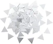 100PCS Small Mirrors for Crafts, 1 Inch Mini Mirror Pieces DIY Diamond Mirror Mosaic Tiles Self Adhesive Silver Bulk Triangle Glass Tiles Mirror Tile Stickers for Disco Balls Crafts Supplies