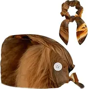 [YTYVAGT] Scrub Caps Women,Scrub Hats Suitable for Women,African Brown Lion