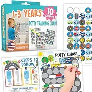 Hadley Designs Potty Training Chart for Boys with Fun Reward Stickers – Sticker Chart for Kids Potty Training, Potty Training Chart for Toddlers Boys, Sticker Chart for Potty Success