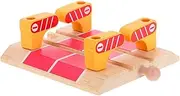 Wooden Train Track Barricade Station Creative Railway Railing Barrier for Train Track Accessories Enhance Play with Varied Configurations and Educational Benefits
