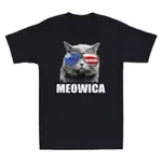 CAT 7 月 4 日 MEOWICA MERICA 愛國美國國旗禮物復古男式 T 恤