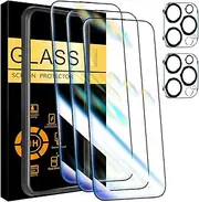 ELEPIK 3 Pack Screen Protector for iPhone 12 Pro Max + 2 Pack Camera Lens Protector with Installation Frame,Sensor Protection,Case Friendly Tempered Glass Film 6.7 inch