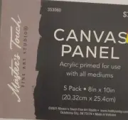 Master’s Touch Canvas Panels 8"x10" Panels Acrylic Primed All Mediums 5-Pack