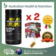2 x MUSCLETECH ALPHA TEST 120 CAPSULES + FREE SAME DAY SHIPPING & G FUEL CAN