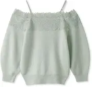 [SNIDEL] SWNT234191 Women's Lace Trimming Knit Pullover