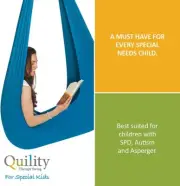 Quility Indoor/Outdoor Hammock Therapy Swing up to 165lbs Light Blue