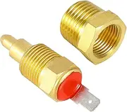 Gold Electric Engine Cooling Fan Thermostat Switch - 185 to 175 Degree Temperature Control for Multiple Engine Models with Hexagonal Nut
