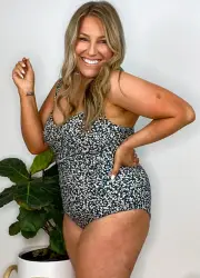 Tummy Control One Piece Khaki Daisy-Multi